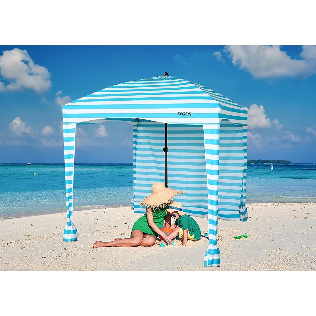 Beach Canopy Cabana with One Side Detachable Cover Large Space 6ftx6ft Waterproof UPF UV 50 Sun Protection Camping Umbrella On Sale Bed Bath Beyond 35661385